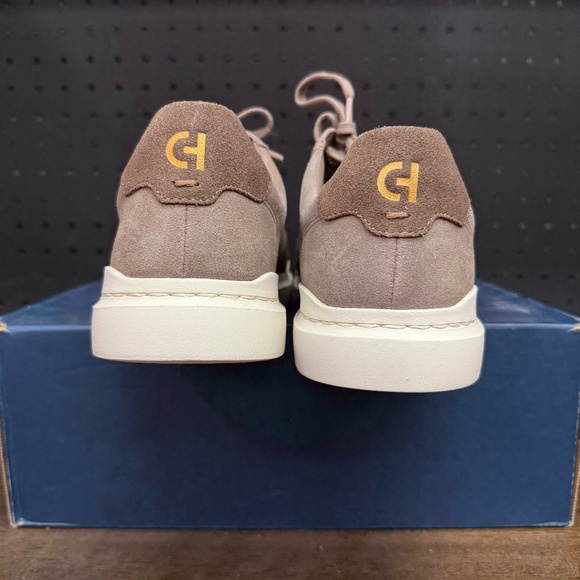 Used W/ Box! Men's Cole Haan Grand Pro Rally Captoe Sneaker Tan Ivory Sneakers - Picture 4 of 5